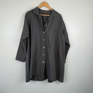 Eleven Stitch Design Long Sleeve Tunic Button Down Collared Top women's Size XS